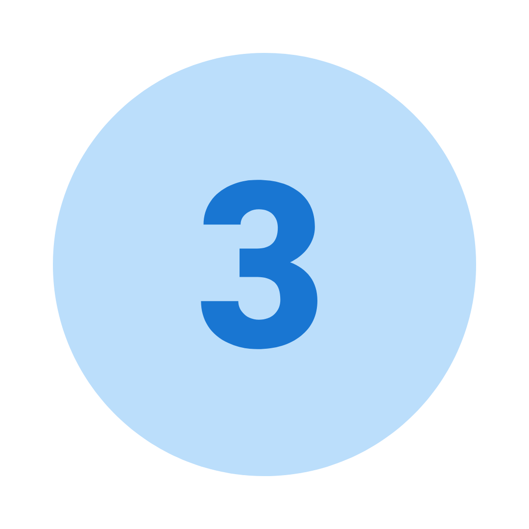number 3 in a blue circle